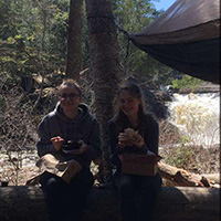 Friends eating Border Grill at Dead River Falls 